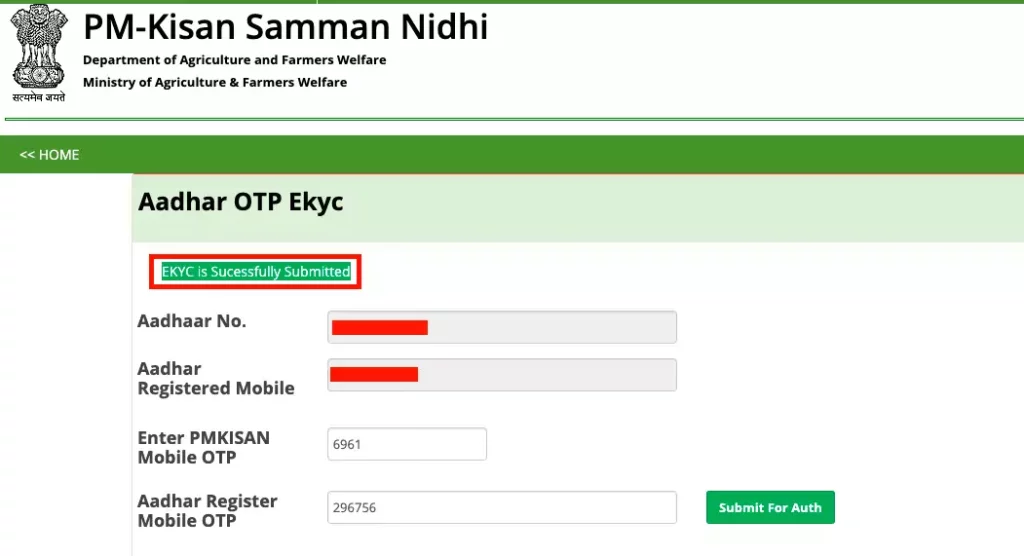 Pm kisan samman nidhi ekyc