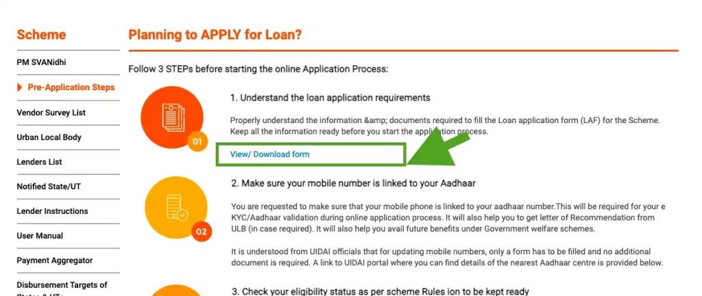 Pradhan Mantri Svanidhi yojana