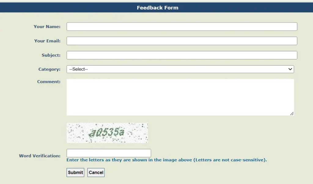 pfms feedback form