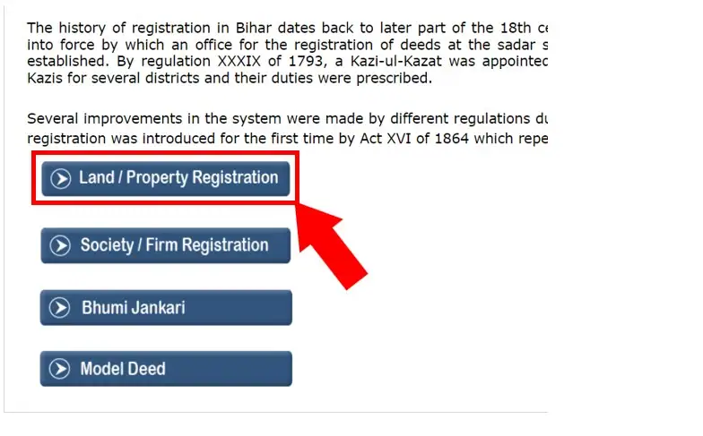 Bihar Property Registration land record