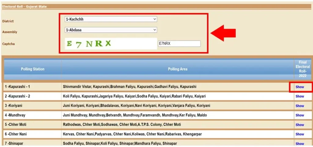 Gujarat Voter List electrol Roll Online