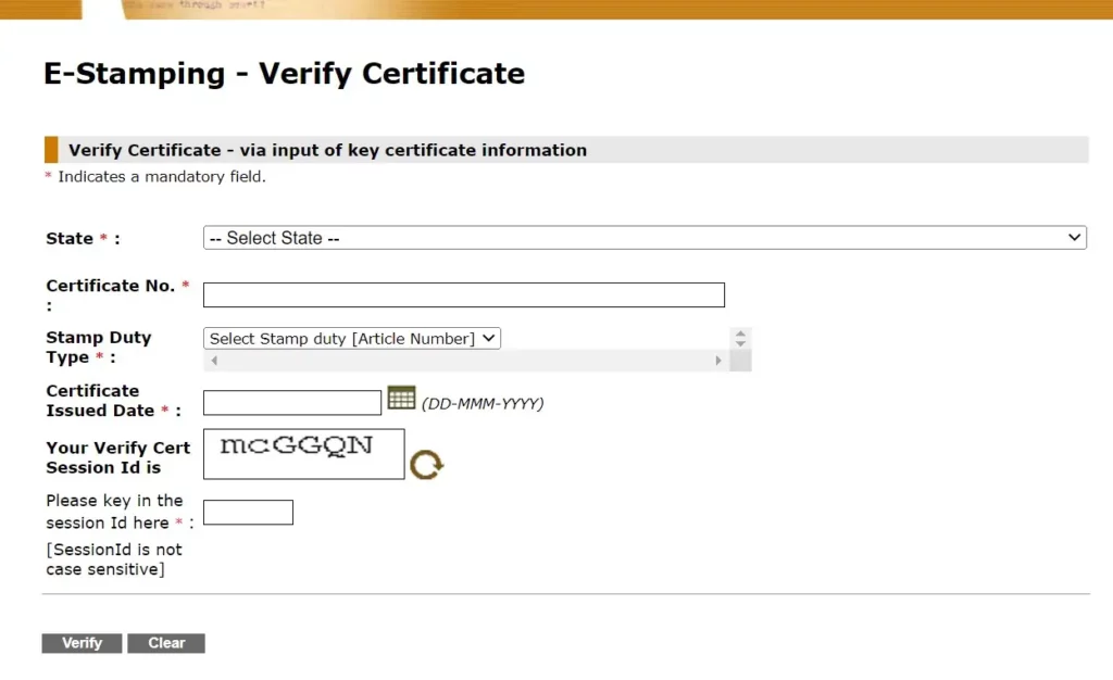 igrs raj e stemp verification form