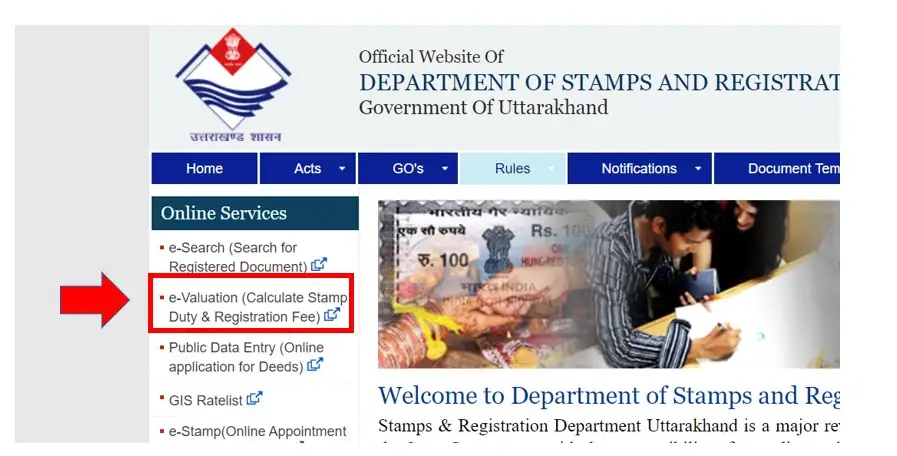 igrs uttarakhand calculate stamp duty online