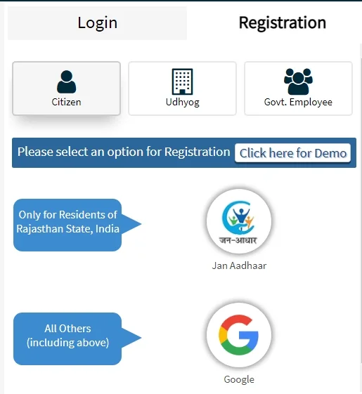 emitra rajasthan registration